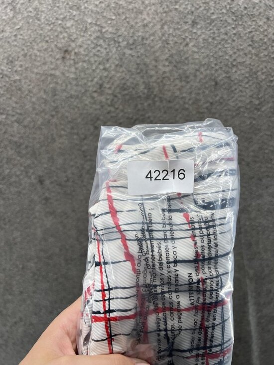 Trina Turk Skirt Womens 8 White Plaid Cotton Blend Twill Mini Pencil Pockets - Picture 8 of 8